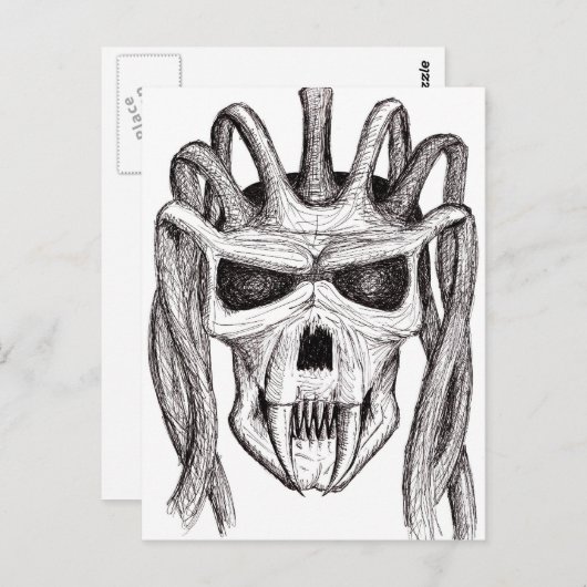 Carte Postale crâne redoutable (Devant / Derrière)