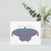 Carte Postale crâne rose et turquoise (Debout devant)