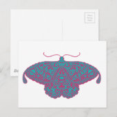 Carte Postale crâne rose et turquoise (Devant / Derrière)