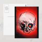 Carte Postale Crâne rouge (Devant / Derrière)