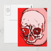 Carte Postale Crâne rouge (Devant / Derrière)