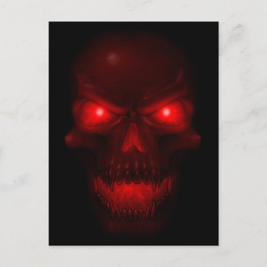 Carte Postale Crâne rougeoyant rouge (Devant)