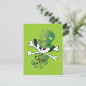 Carte Postale Crâne shamrock (Debout devant)