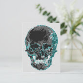 Carte postale crâne turquoise (Debout devant)