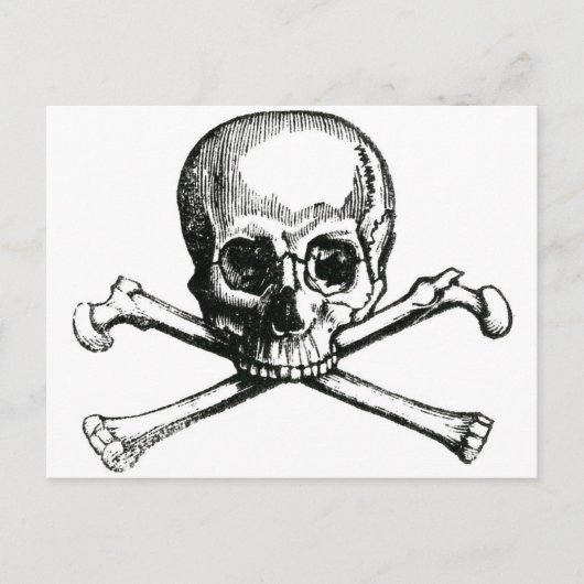 Carte Postale Crâne vintage et os croisés (Devant)