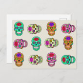 Carte postale Crânes à sucre (Devant / Derrière)