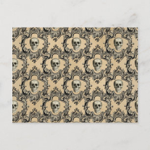 Carte Postale Crânes de cadre victorien Goth Skeleton gothique