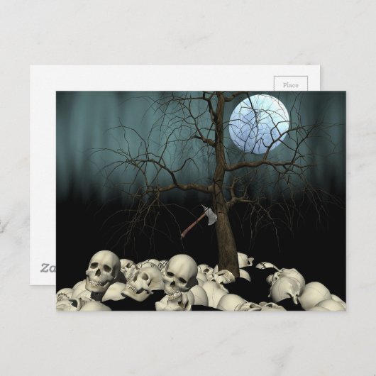 Carte Postale Crânes d'Halloween (Devant / Derrière)