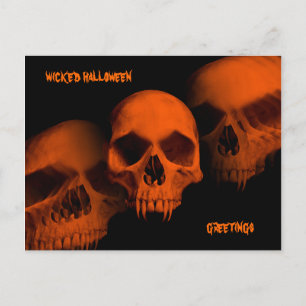 Carte Postale Crânes d'Halloween pervers