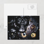 Carte Postale Crânes noirs et soies oculaires (Devant / Derrière)