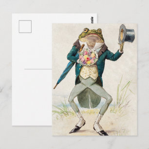 Carte Postale Crapaud élégant victorien vintage en tenue matinal