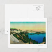 Carte Postale Crater Lake Lodge surplombant le lac (Devant / Derrière)