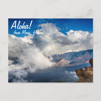 Carte Postale Cratère de Haleakala avec arc-en-ciel sur Maui, Ha