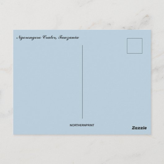 Carte Postale Cratère du Ngorongoro Tanzanie (Dos)