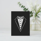 Carte Postale Cravate Bow noir et blanc avec Tux (Debout devant)