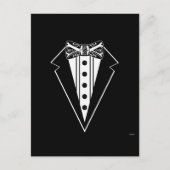 Carte Postale Cravate Bow noir et blanc avec Tux (Devant)