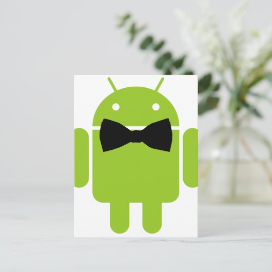 Carte Postale Cravate Formelle Bow Android Robot Icon (Debout devant)