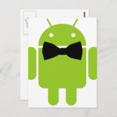 Carte Postale Cravate Formelle Bow Android Robot Icon (Devant / Derrière)
