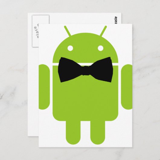 Carte Postale Cravate Formelle Bow Android Robot Icon (Devant / Derrière)