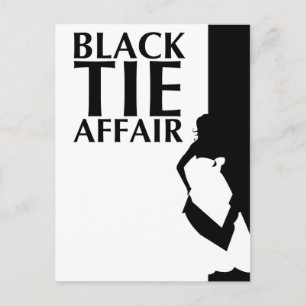 Carte Postale cravate noire : belle silhouette