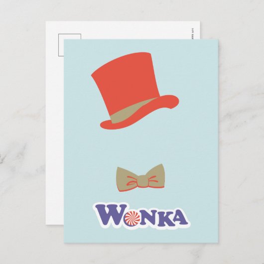 Carte Postale Cravate Wonka Top Hat & Bow (Devant / Derrière)