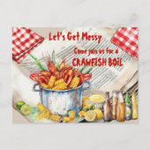 Carte Postale Crawfish Boil Let's Get Messy (Devant)