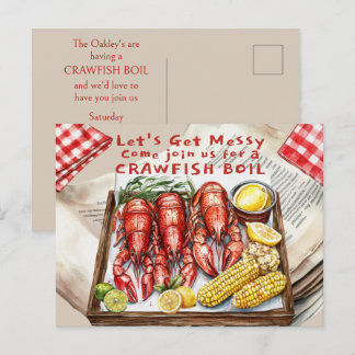 Carte Postale Crawfish Boil Let's Get Messy