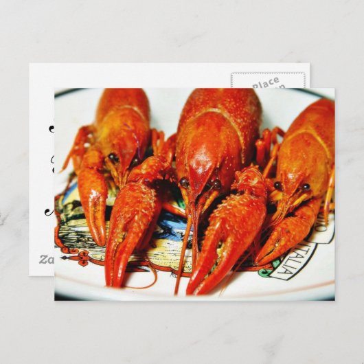 Carte Postale Crawfish Crawdads Éclair (Devant / Derrière)