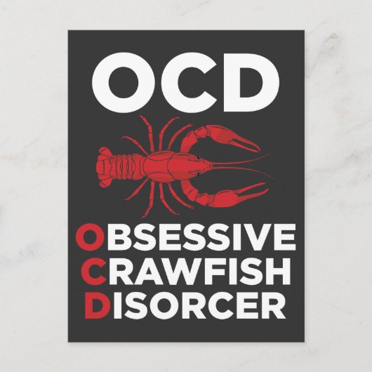 Carte Postale Crawfish OCD Obsessionnel Crawfish Disorder Nourri (Devant)