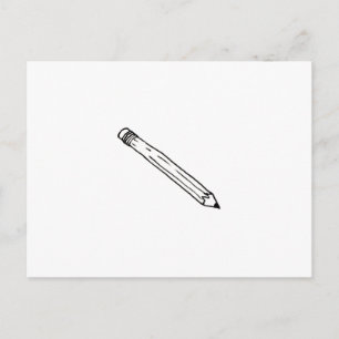 Carte Postale Crayon - amusant simple trait dessin symbole logo