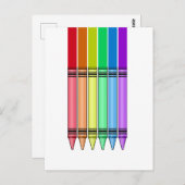 Carte Postale Crayon Arc-en-ciel (Devant / Derrière)