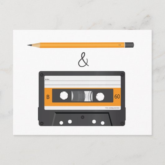 Carte Postale Crayon & cassette compact (Devant)
