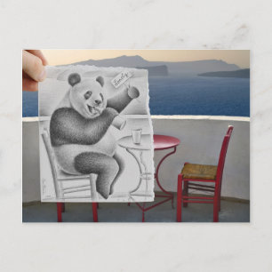 Carte Postale Crayon contre l'appareil-photo - isolé