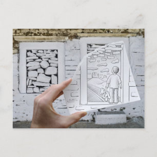 Carte Postale Crayon contre l'appareil-photo - rêver d'enfant