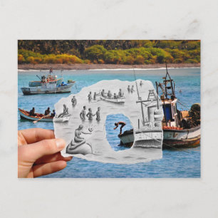 Carte Postale Crayon contre l'appareil-photo - sirène