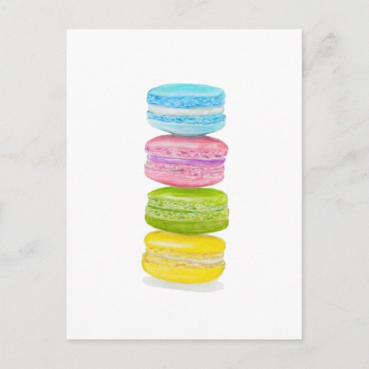 Carte Postale Crayon couleur Pastel Macarons (Devant)