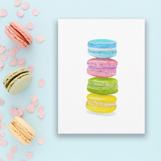 Carte Postale Crayon de couleur Macarons Pastel
