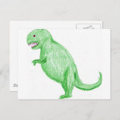 Carte Postale Crayon Dinosaur (Devant / Derrière)