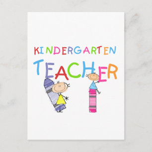 Carte Postale Crayon Kindergarten Teacher Tshirts and Gifts