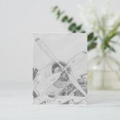 Carte Postale Crayon-plane (Debout devant)