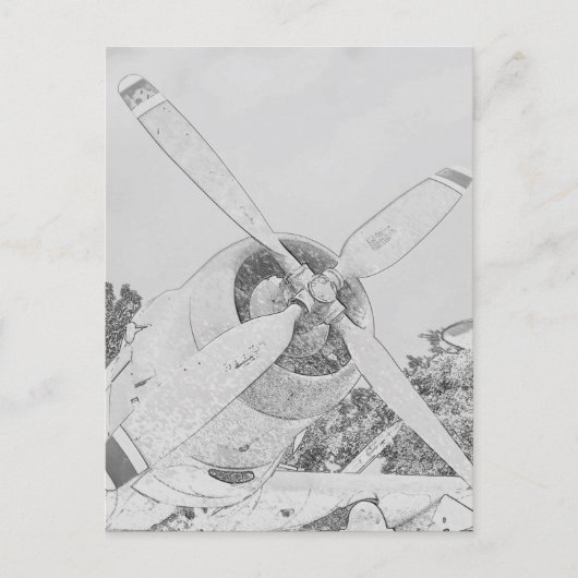 Carte Postale Crayon-plane (Devant)