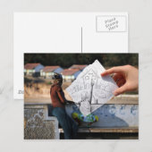 Carte Postale Crayon Vs Appareil photo - Accueil (Devant / Derrière)