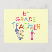 Carte Postale Crayons 1er grade Teacher Tshirts et cadeaux (Devant)