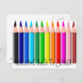 Carte Postale Crayons, BiEnVeNuE dAnS lE cOlLeGe ! (Devant / Derrière)