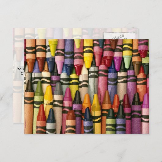 Carte Postale Crayons colorés (Devant / Derrière)