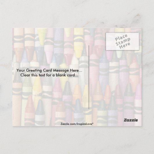 Carte Postale Crayons colorés (Dos)