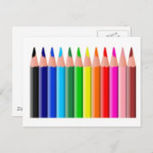 Carte Postale Crayons colorés (Devant / Derrière)