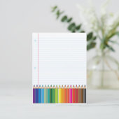 Carte Postale Crayons colorés (Debout devant)