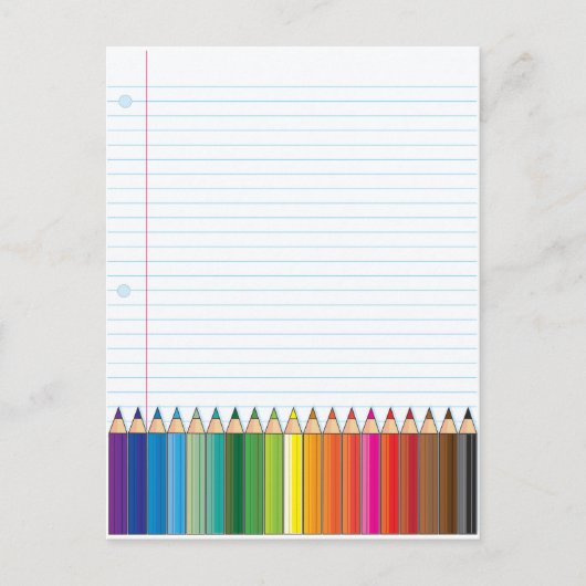 Carte Postale Crayons colorés (Devant)