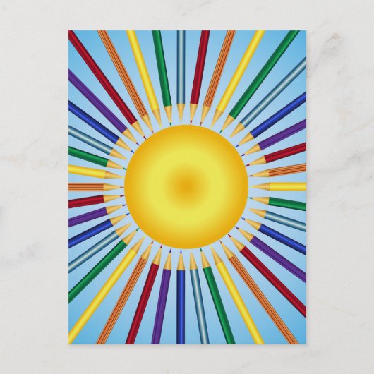 Carte Postale Crayons de couleur (Devant)